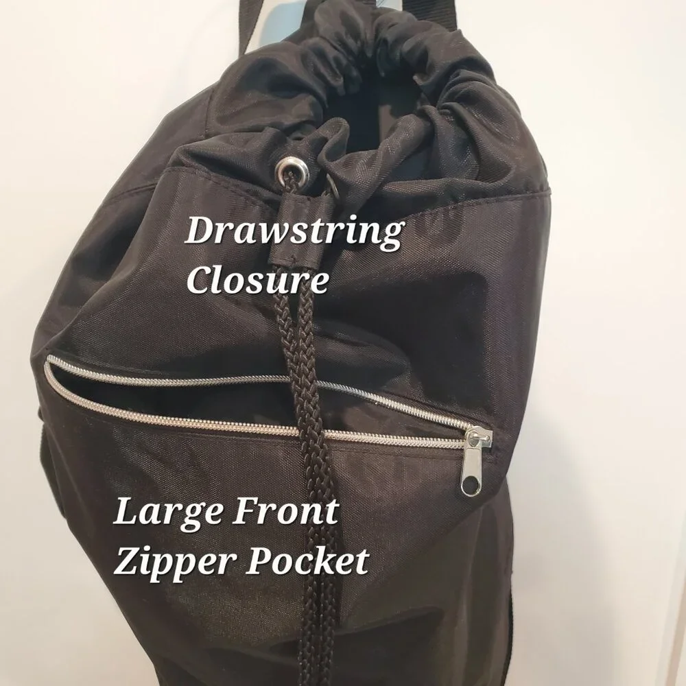 Collapsible Black Travel Bag Luggage Tag Backpack